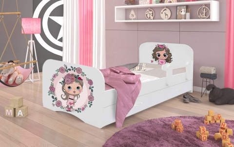 Кроватка "Девочка и Розочки" №2 c Ящиками