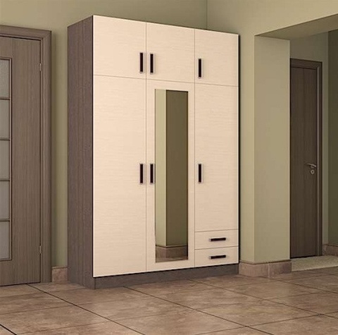 Шкаф 3-х Створчатый с Антресолью и Зеркалом ШК-303-1(Д-1400 х В-2140 х Г-540 мм)/Разные Цвета