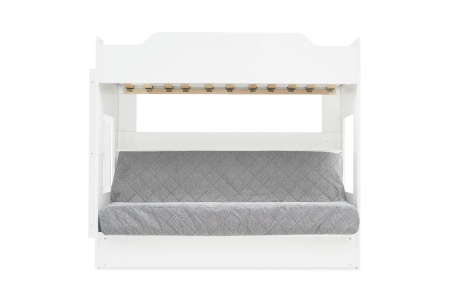 Двухъярусная кровать с диван-кроватью серый / белый