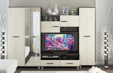 Гостиная Валерия-6 (Ш-2550 x В-1930 x Г-470 мм)/Разные Цвета